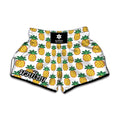 Pixel Pineapple Pattern Print Muay Thai Boxing Shorts