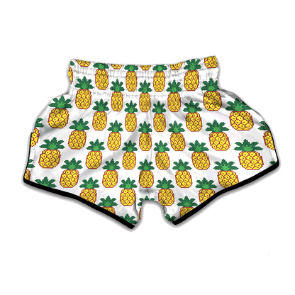Pixel Pineapple Pattern Print Muay Thai Boxing Shorts