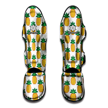 Pixel Pineapple Pattern Print Muay Thai Shin Guard