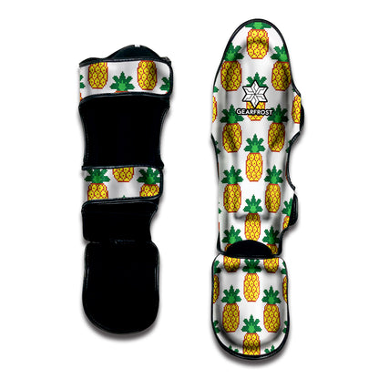 Pixel Pineapple Pattern Print Muay Thai Shin Guard