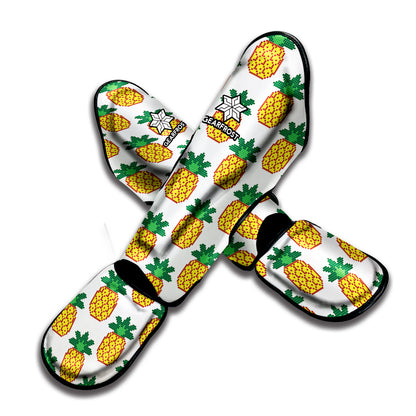 Pixel Pineapple Pattern Print Muay Thai Shin Guard