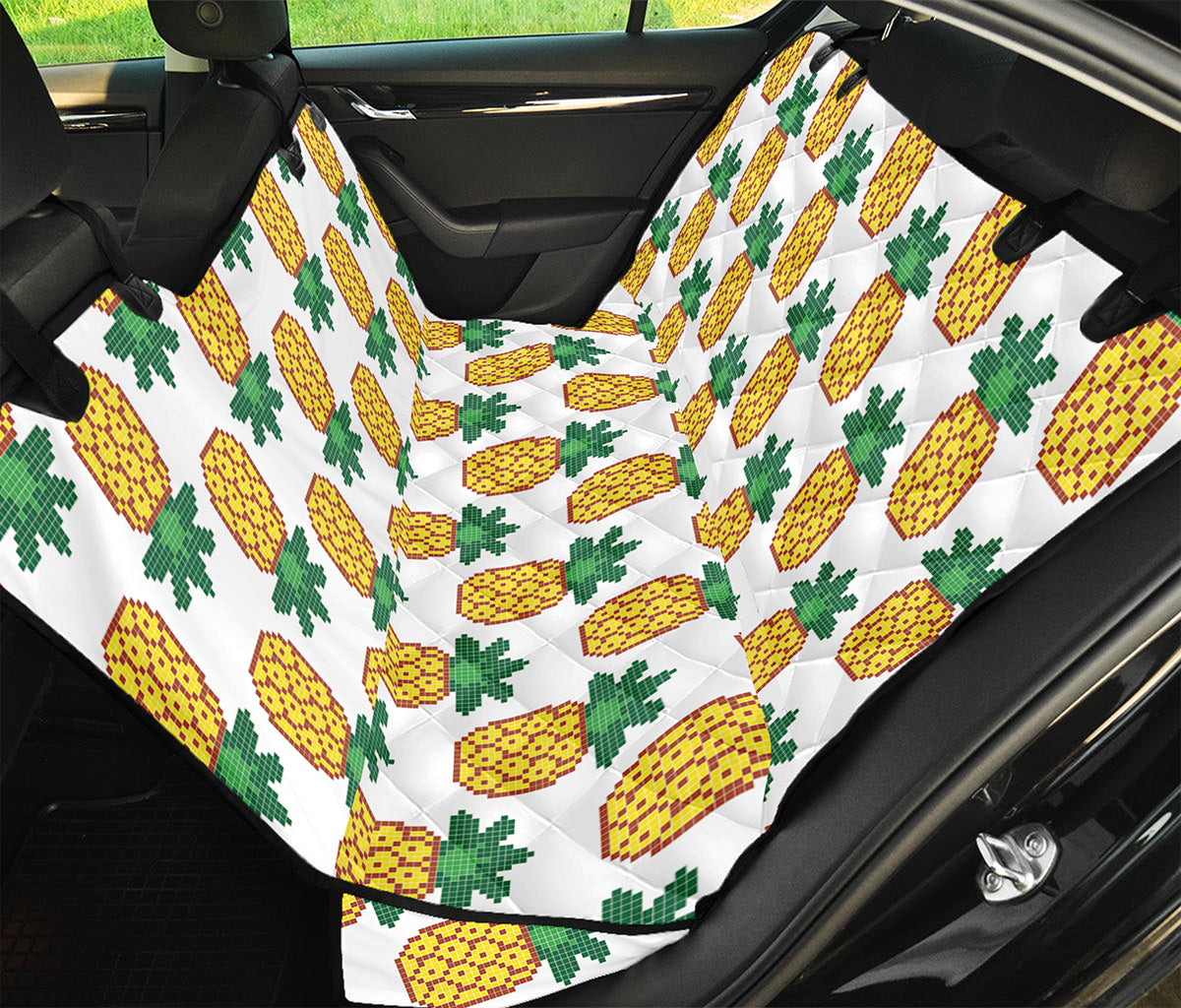 Pixel Pineapple Pattern Print Pet Car Back Seat Cover