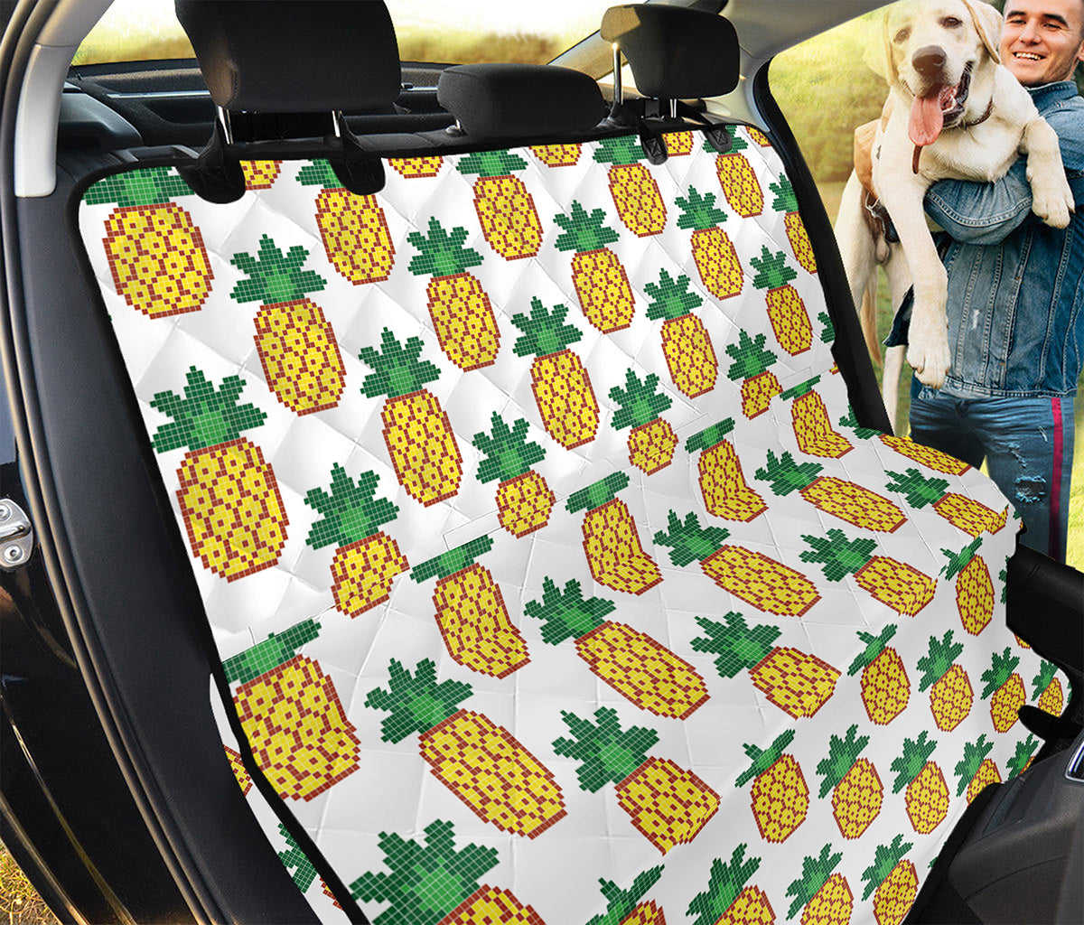 Pixel Pineapple Pattern Print Pet Car Back Seat Cover