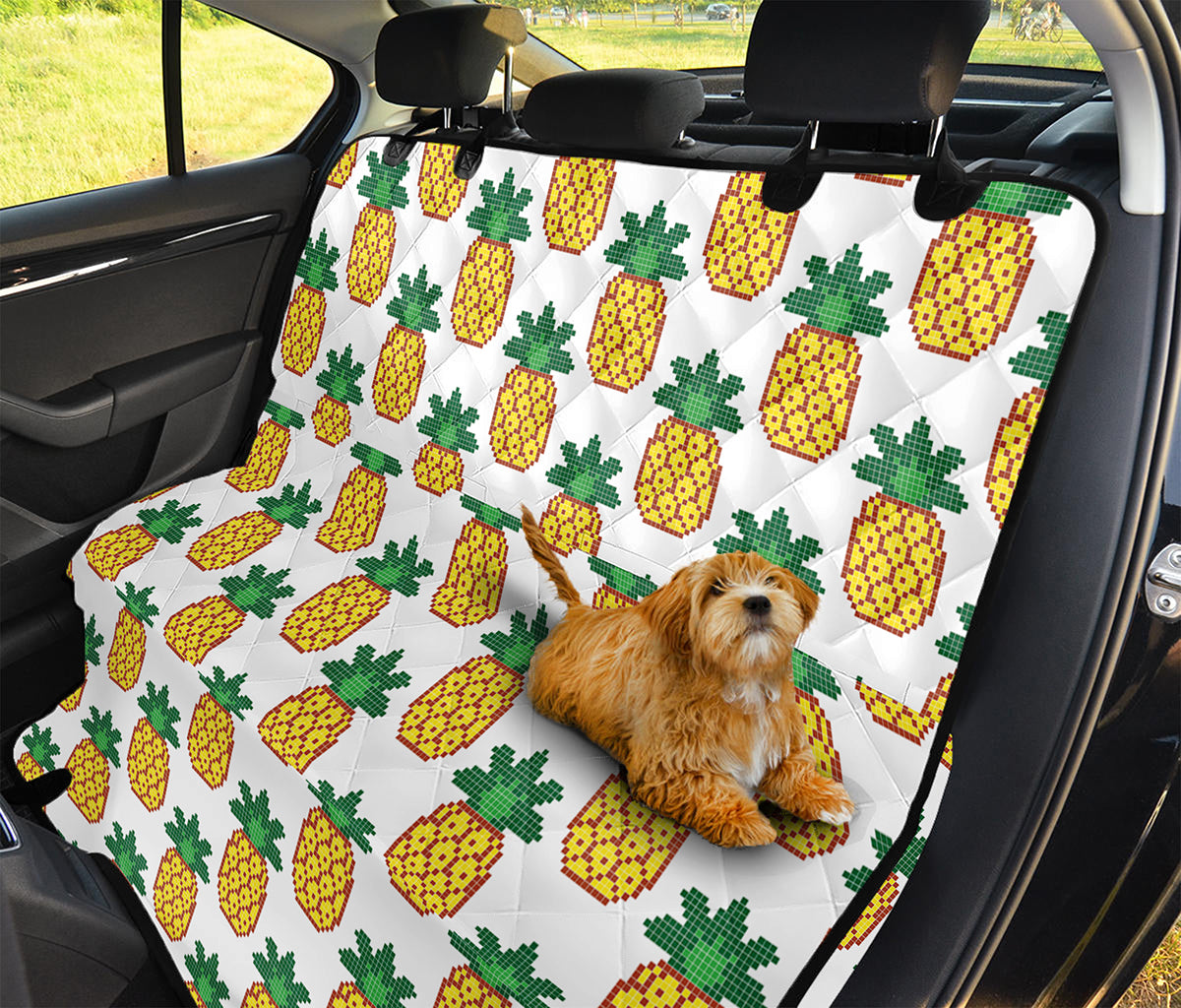 Pixel Pineapple Pattern Print Pet Car Back Seat Cover