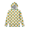 Pixel Pineapple Pattern Print Pullover Hoodie