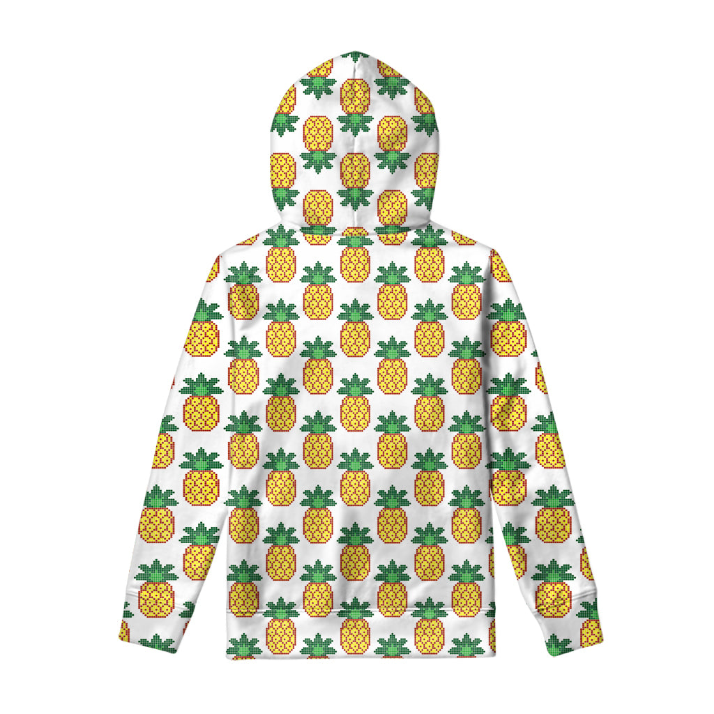 Pixel Pineapple Pattern Print Pullover Hoodie
