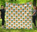 Pixel Pineapple Pattern Print Quilt