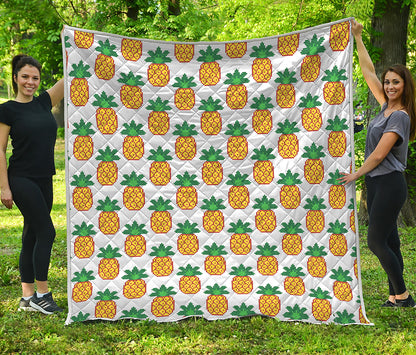 Pixel Pineapple Pattern Print Quilt
