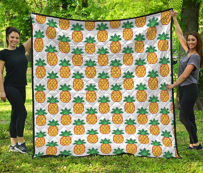 Pixel Pineapple Pattern Print Quilt