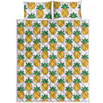 Pixel Pineapple Pattern Print Quilt Bed Set