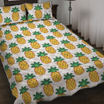 Pixel Pineapple Pattern Print Quilt Bed Set