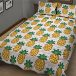 Pixel Pineapple Pattern Print Quilt Bed Set