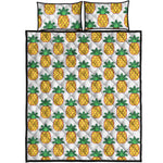 Pixel Pineapple Pattern Print Quilt Bed Set