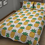 Pixel Pineapple Pattern Print Quilt Bed Set