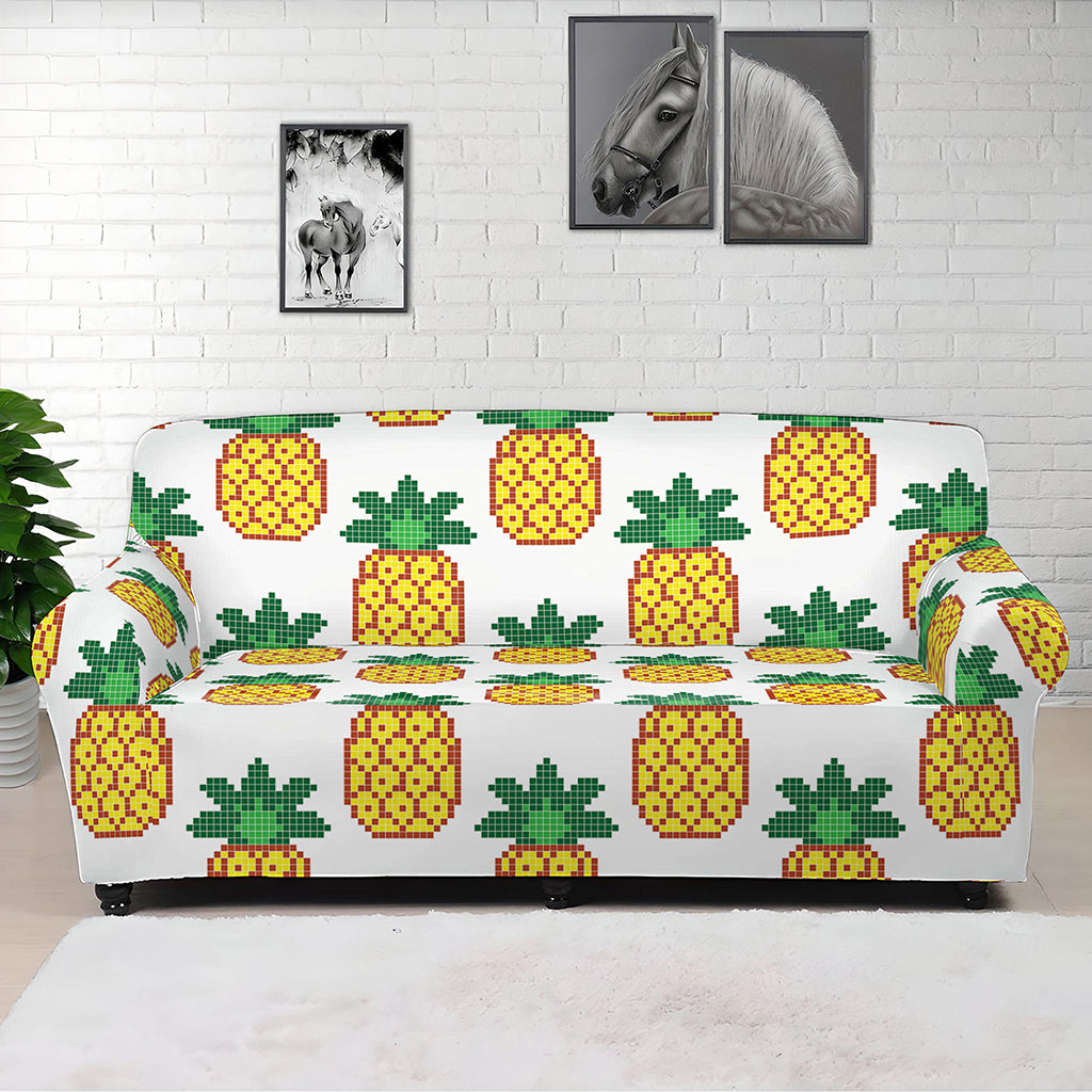 Pixel Pineapple Pattern Print Sofa Cover