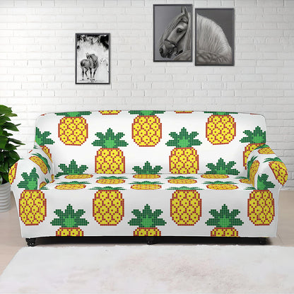 Pixel Pineapple Pattern Print Sofa Cover