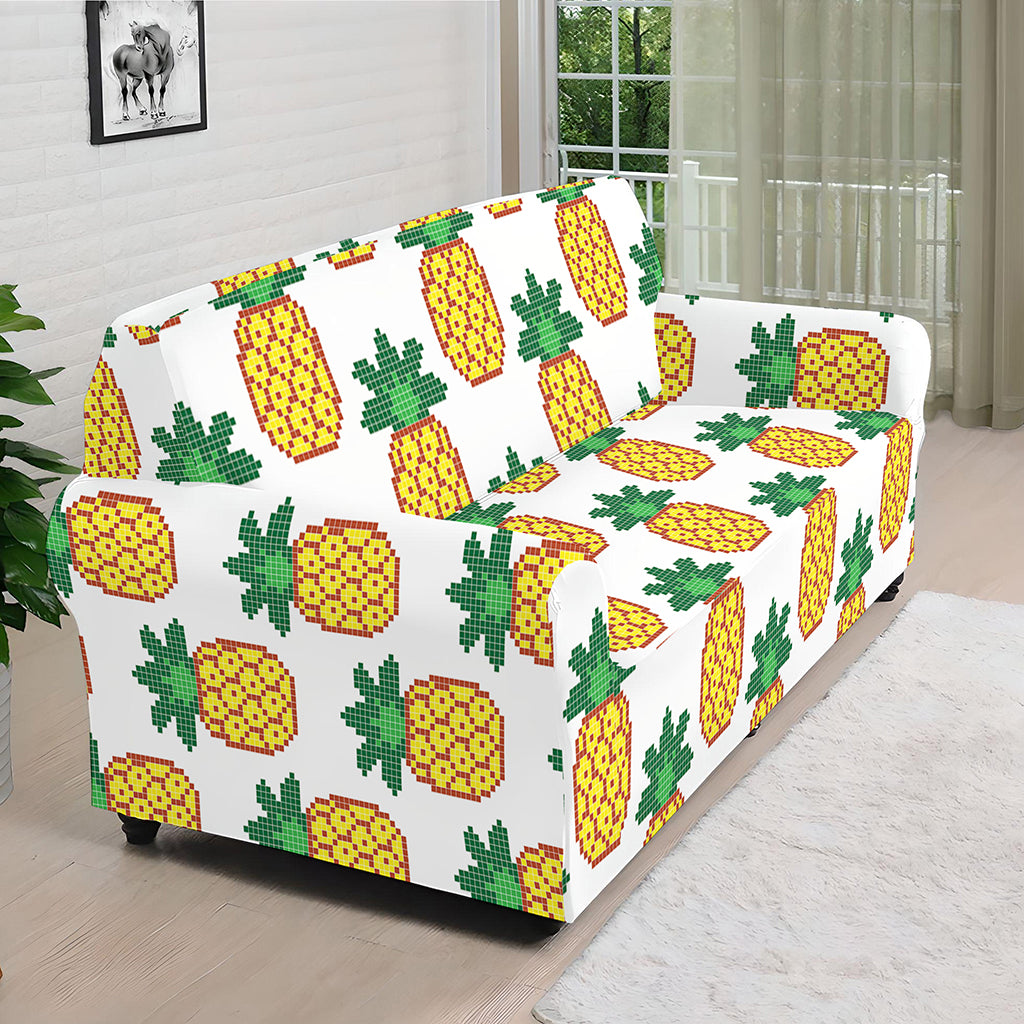 Pixel Pineapple Pattern Print Sofa Cover