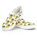 Pixel Pineapple Pattern Print White Slip On Sneakers