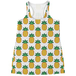 Pixel Pineapple Pattern Print Women's Racerback Tank Top