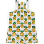 Pixel Pineapple Pattern Print Women's Racerback Tank Top