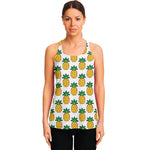 Pixel Pineapple Pattern Print Women's Racerback Tank Top