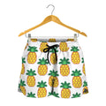 Pixel Pineapple Pattern Print Women's Shorts