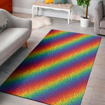 Pixel Rainbow Pattern Print Area Rug