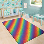 Pixel Rainbow Pattern Print Area Rug