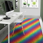 Pixel Rainbow Pattern Print Area Rug