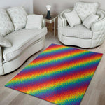 Pixel Rainbow Pattern Print Area Rug