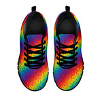 Pixel Rainbow Pattern Print Black Sneakers