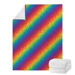 Pixel Rainbow Pattern Print Blanket