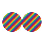 Pixel Rainbow Pattern Print Car Coasters
