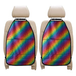 Pixel Rainbow Pattern Print Car Seat Organizers