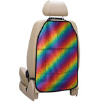 Pixel Rainbow Pattern Print Car Seat Organizers