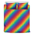 Pixel Rainbow Pattern Print Duvet Cover Bedding Set
