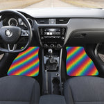 Pixel Rainbow Pattern Print Front and Back Car Floor Mats