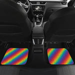 Pixel Rainbow Pattern Print Front and Back Car Floor Mats