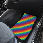 Pixel Rainbow Pattern Print Front and Back Car Floor Mats