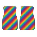 Pixel Rainbow Pattern Print Front Car Floor Mats