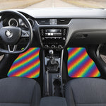 Pixel Rainbow Pattern Print Front Car Floor Mats