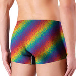 Pixel Rainbow Pattern Print Men's Boxer Briefs