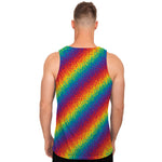 Pixel Rainbow Pattern Print Men's Tank Top
