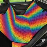 Pixel Rainbow Pattern Print Pet Car Back Seat Cover