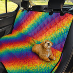 Pixel Rainbow Pattern Print Pet Car Back Seat Cover