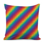 Pixel Rainbow Pattern Print Pillow Cover