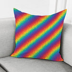 Pixel Rainbow Pattern Print Pillow Cover