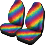 Pixel Rainbow Pattern Print Universal Fit Car Seat Covers