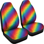 Pixel Rainbow Pattern Print Universal Fit Car Seat Covers