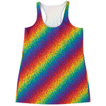 Pixel Rainbow Pattern Print Women's Racerback Tank Top